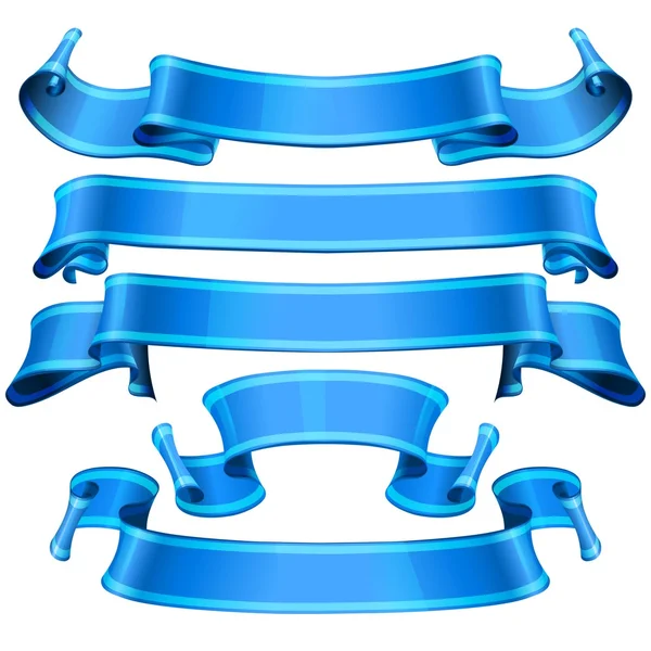 Conjunto de cintas vectoriales brillantes azules — Vector de stock