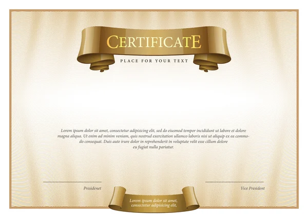 Moderne certificaat. Sjabloon diploma's, valuta. — Stockvector