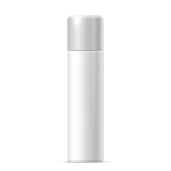 Realistische witte cosmetica fles kunt spray — Stockvector