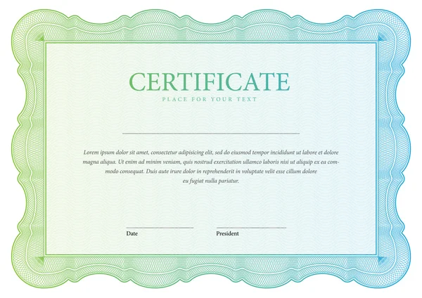 Horizontale certificaat en diploma's sjabloon. Vector — Stockvector