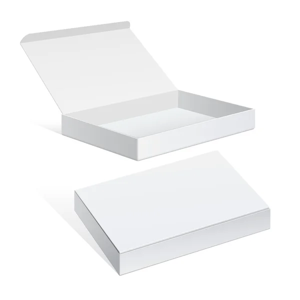 Sada bílá balení kartonové krabice — Stockový vektor