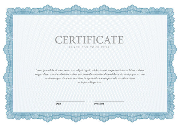 Vintage Certificate. Template diplomas, currency.