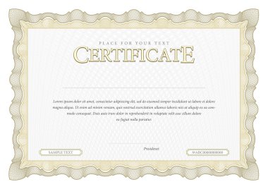 Vintage sertifika. Şablon diploma, para birimi.