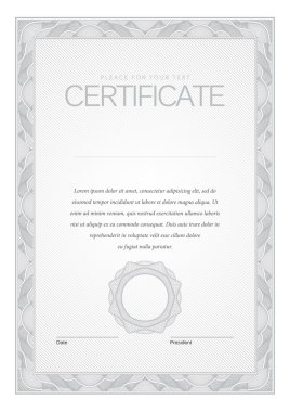 Sertifika. Modern şablon diploma, para birimi.