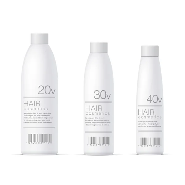 White Realistic Cosmetics bottle set — Stock Vector