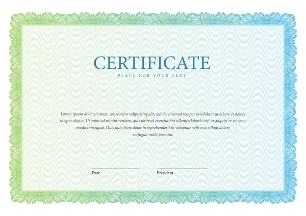 Vintage certificaat. Sjabloon diploma's, valuta. — Stockvector