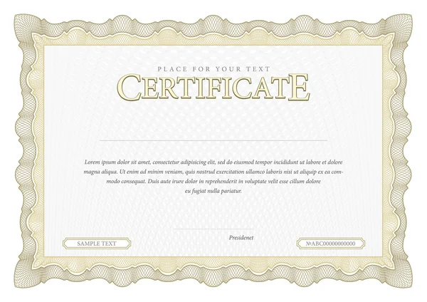 Vintage certificaat. Sjabloon diploma's, valuta. — Stockvector