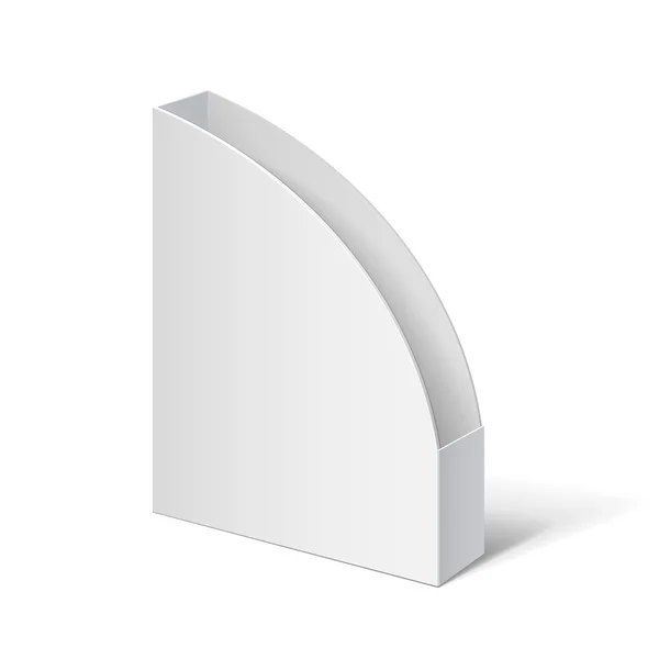 White box. Cardboard holder for brochures and flyers. Vector Illustration — Stock Vector
