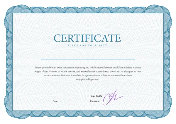 Certificaat. Sjabloon diploma's, valuta. — Stockvector