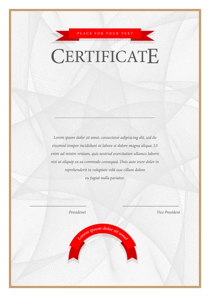 Certificado moderno. Plantilla diplomas, moneda . — Vector de stock