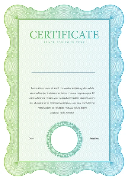 Certificado Vintage. Plantilla diplomas, moneda . — Archivo Imágenes Vectoriales