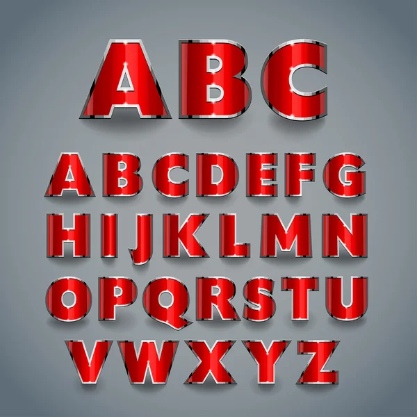 Fonte rouge brillant. alphabet design . — Image vectorielle