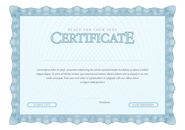 Sertifika. Şablon diploma, para birimi.