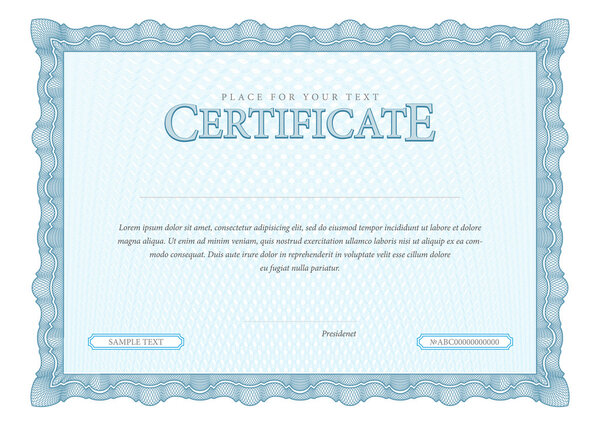 Certificate. Template diplomas, currency.