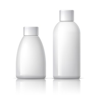 Gerçekçi beyaz plastik kozmetik şişe