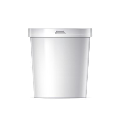 Kapaklı beyaz plastik kova