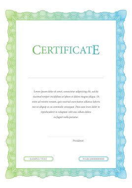 Vintage sertifika. Şablon diploma, para birimi.