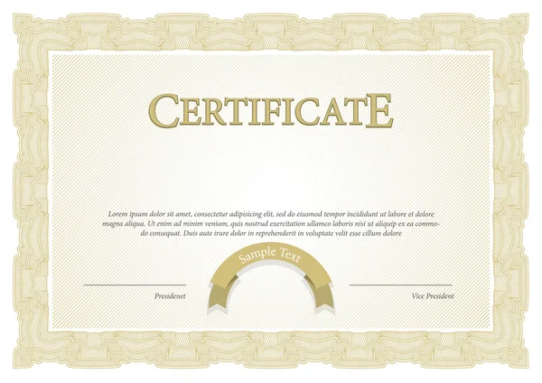 Certificato. Diplomi modello, valuta . — Vettoriale Stock