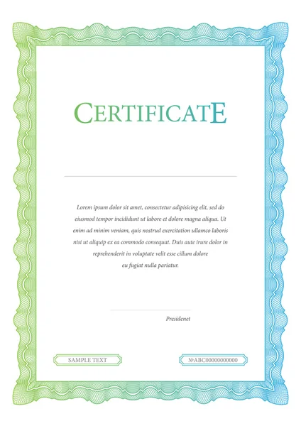 Vintage certificaat. Sjabloon diploma's, valuta. — Stockvector