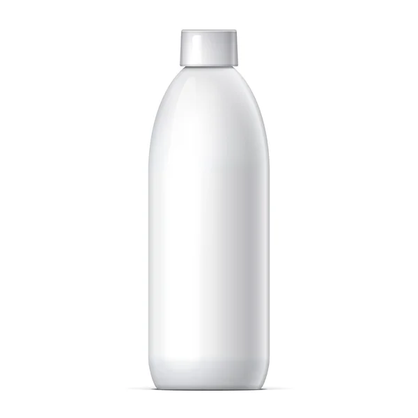 Botella en blanco realista en el vector de fondo blanco — Archivo Imágenes Vectoriales