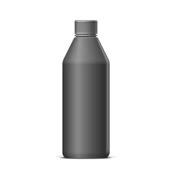 Realista botella de plástico negro — Archivo Imágenes Vectoriales
