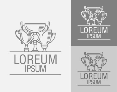 Vektör işareti şablon. Kupası kazanan logo.