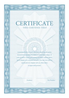 Sertifika. Şablon diploma, para birimi.