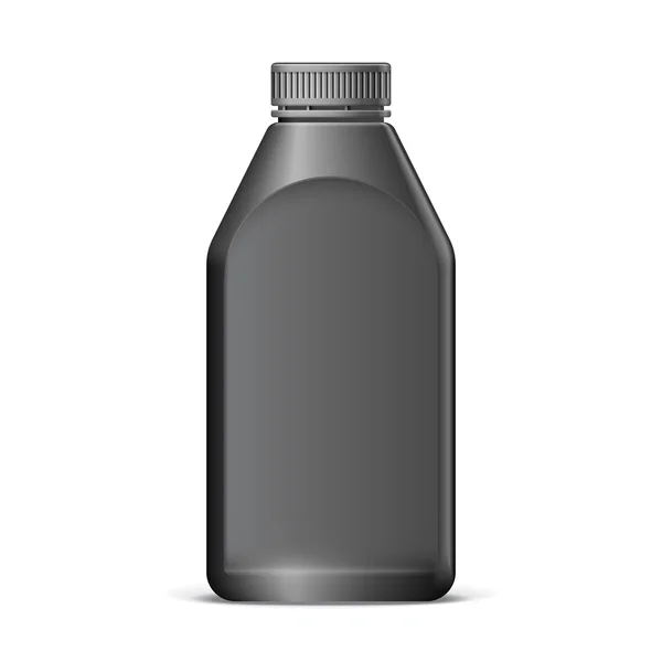 Cool realista garrafa de plástico preto . — Vetor de Stock