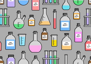 Kimya cam ürünleri seamless modeli. 