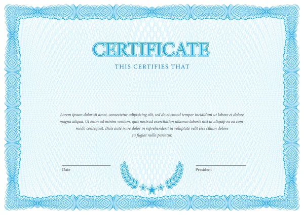 Certificaat. Sjabloon diploma's, valuta. Vector — Stockvector