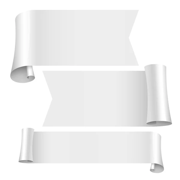 Rollos en blanco de pegatinas de papel blanco conjunto — Vector de stock