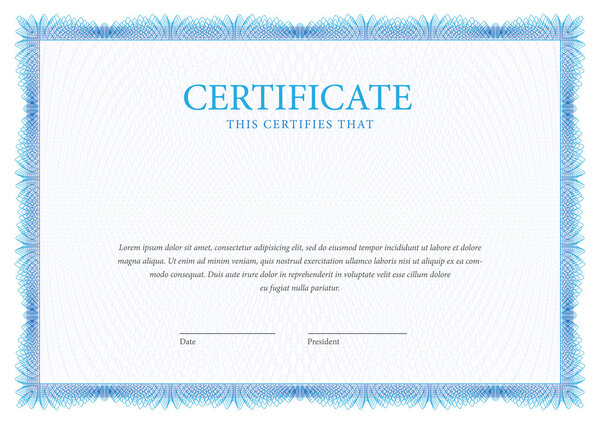 Vintage Certificate. Template diplomas, currency.