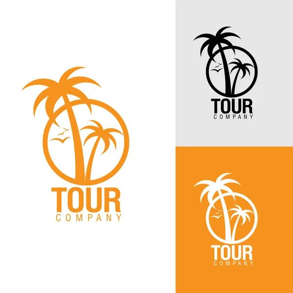 Palm trees silhouette emblems. — Stock Vector