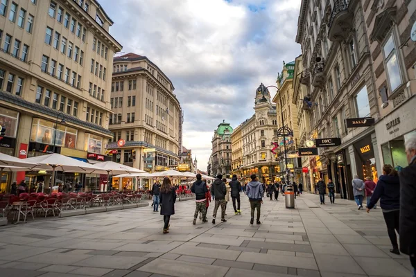 Viyana, Avusturya- 6 Mart 2016: Kent yaşamı ve yan arasında alışveriş