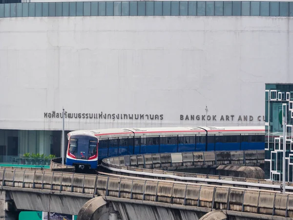 Bangkok Thailandia Nov 2020 Treno Bts Sky Passa Davanti Centro — Foto Stock