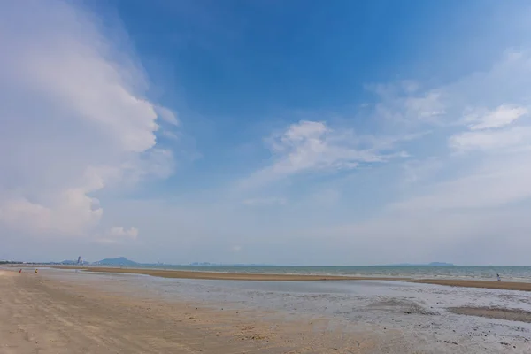 Playa Bangsaen Por Noche Muy Pocas Personas Debido Situación Covid — Foto de Stock