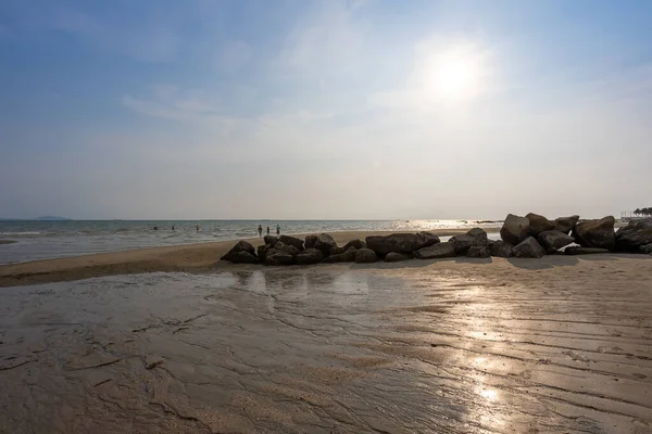 Bangsaen Stranden Kvelden Svært Grunn Covid Situasjonen – stockfoto