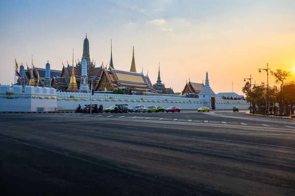 Bangkok Thailand Fevereiro Wat Pra Kaew Grande Palácio Noite Fevereiro — Fotografia de Stock