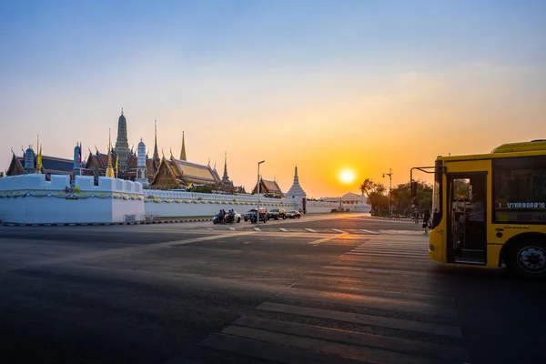 Bangkok Thailand Februar Wat Pra Kaew Großer Palast Abend Februar — Stockfoto
