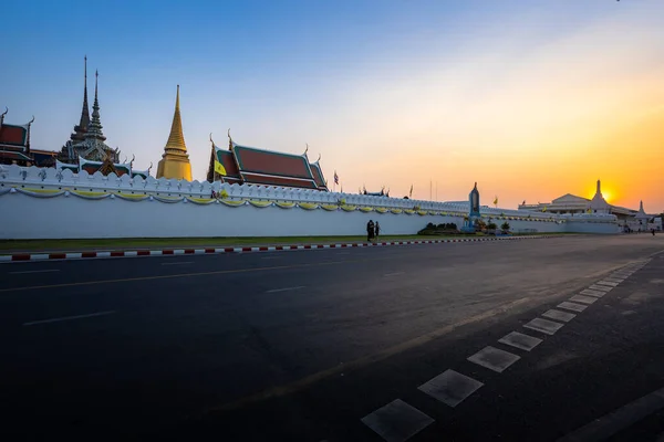 Bangkok Thailand Fevereiro Wat Pra Kaew Grande Palácio Noite Fevereiro — Fotografia de Stock