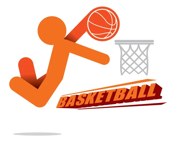 Aktion Basketballspieler Symbol-Vektor — Stockvektor