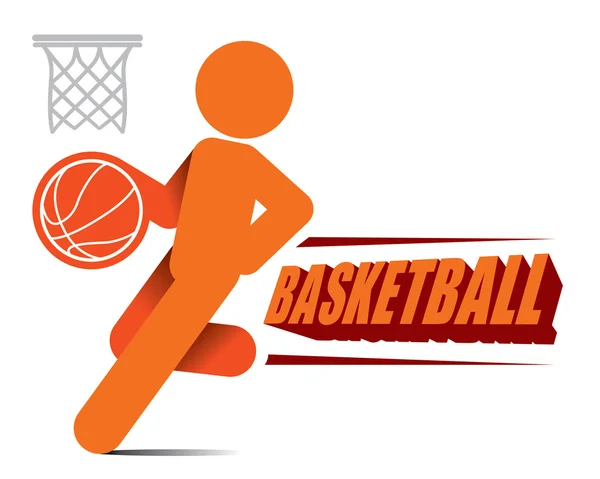 Action Basketball Player Icon Vector — Stock Vector