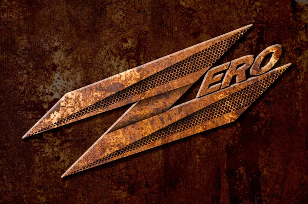 Zero sign on metal rust background — Stock Photo, Image