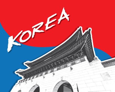 Gyeongbokgung Sarayı Seoul, Güney Kore, vektör