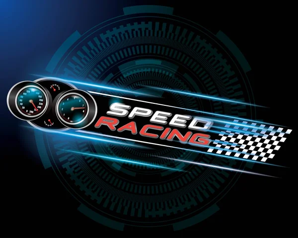 Speed-Rennen mit Tacho-Konzeptvektor — Stockvektor