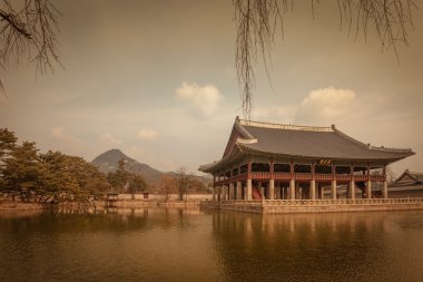 Gyeonghoeru köşk, Seul, Kore vinta Gyeongbokgung Sarayı