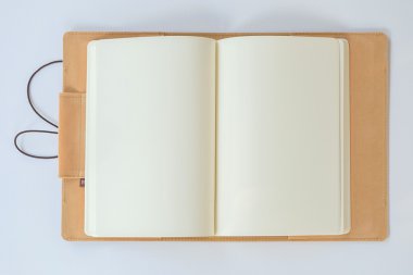 Blank Notebook on a White Paper Background