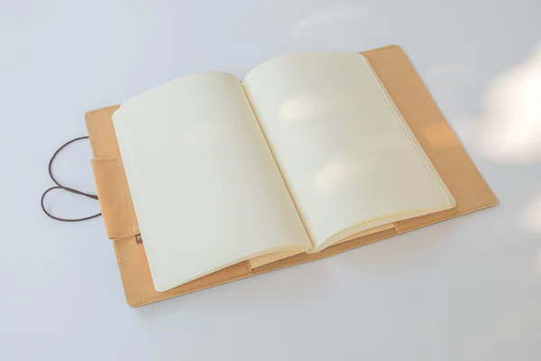 Blank Notebook on a White Paper Background — Φωτογραφία Αρχείου