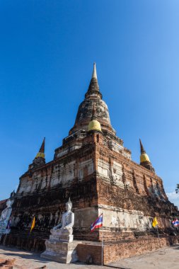 Antik Pagoda Wat Yai Chai Mongkol, Ayutthaya, Tayland, W
