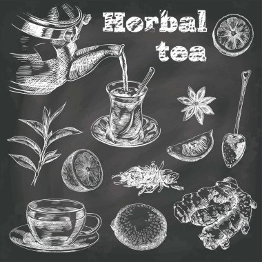 doğal çay, limon, zencefil ve anasonu